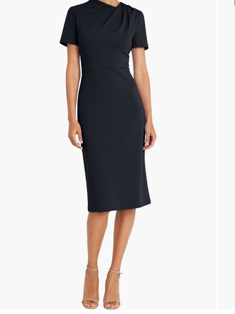 Maggy London Twist Neck Midi Sheath Dress